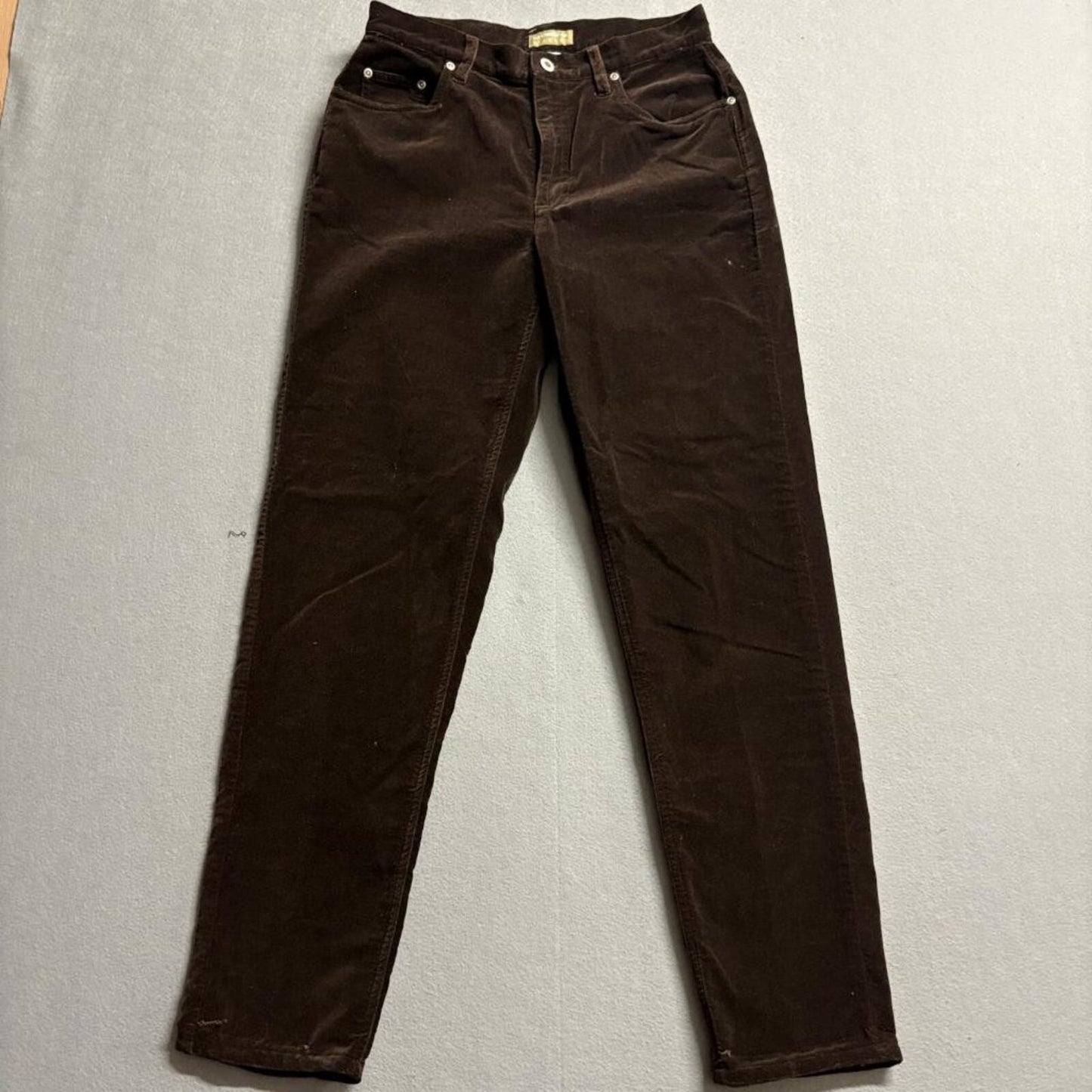 Liz Claiborne Lizwear Corduroy Pants Womens 10 Brown High Rise Straight Leg