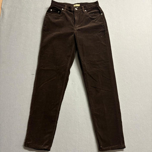 Liz Claiborne Lizwear Corduroy Pants Womens 10 Brown High Rise Straight Leg