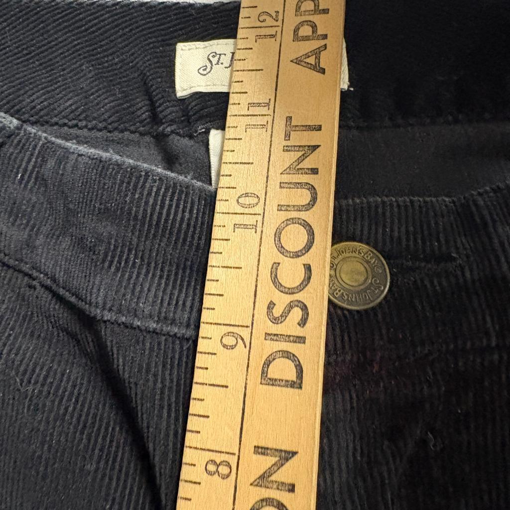 St. John's Bay Corduroy Pants Womens 8 Black Stretch Bootcut Mid Rise Cotton