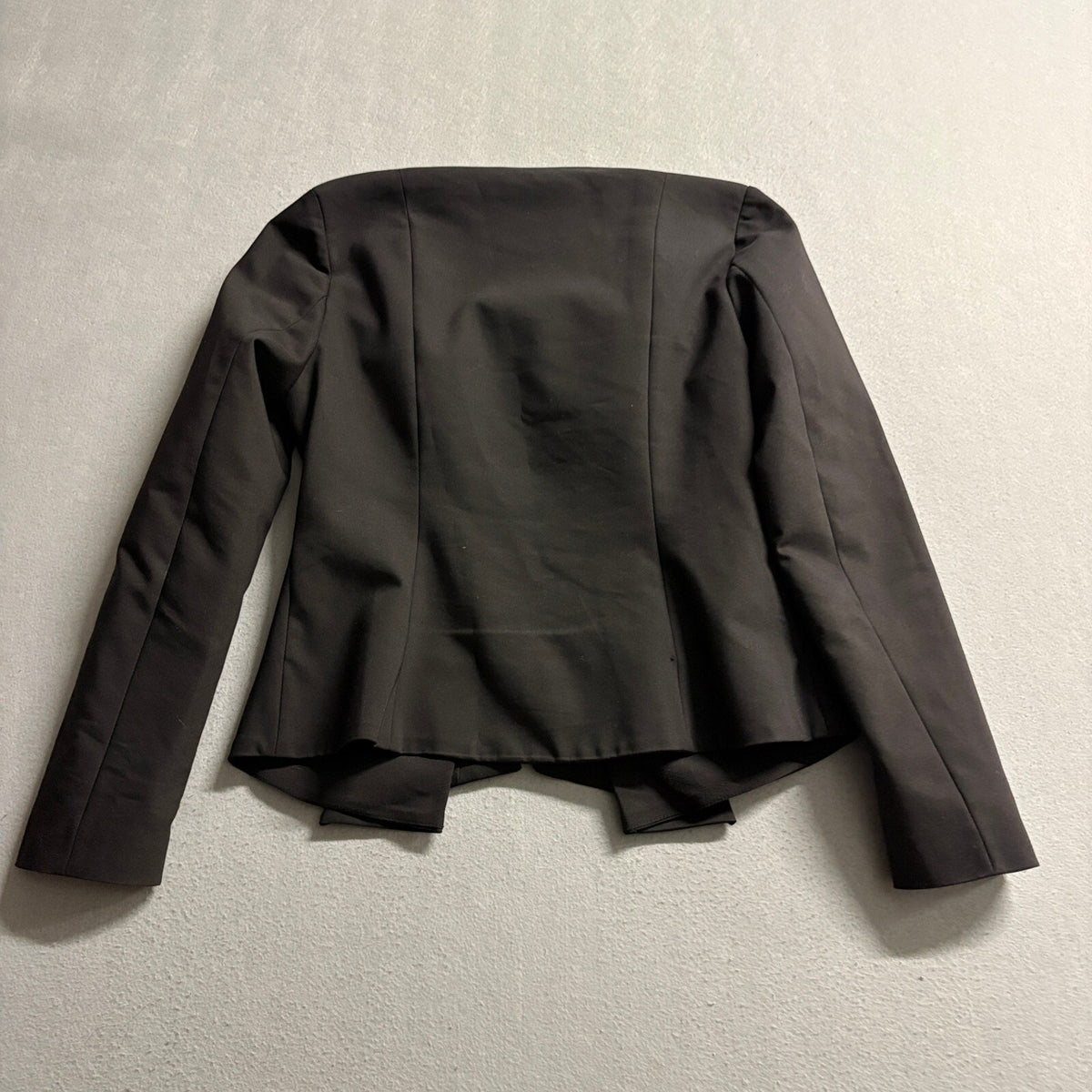Rinascimento Womens Black Full Zip Peplum Hem Structured Blazer Jacket Size L