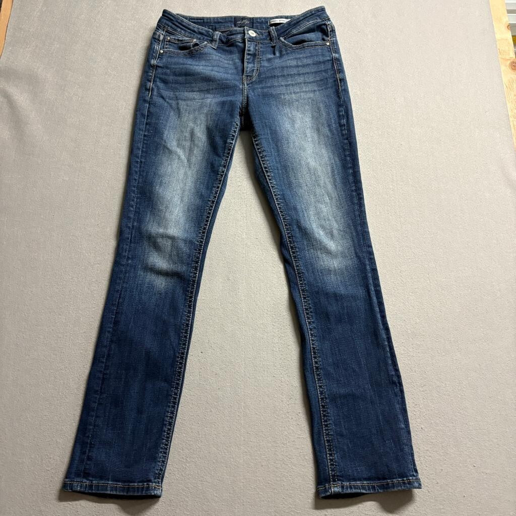 Daytrip Virgo Straight Jeans Womens 30R Blue Denim Stretch Mid Rise