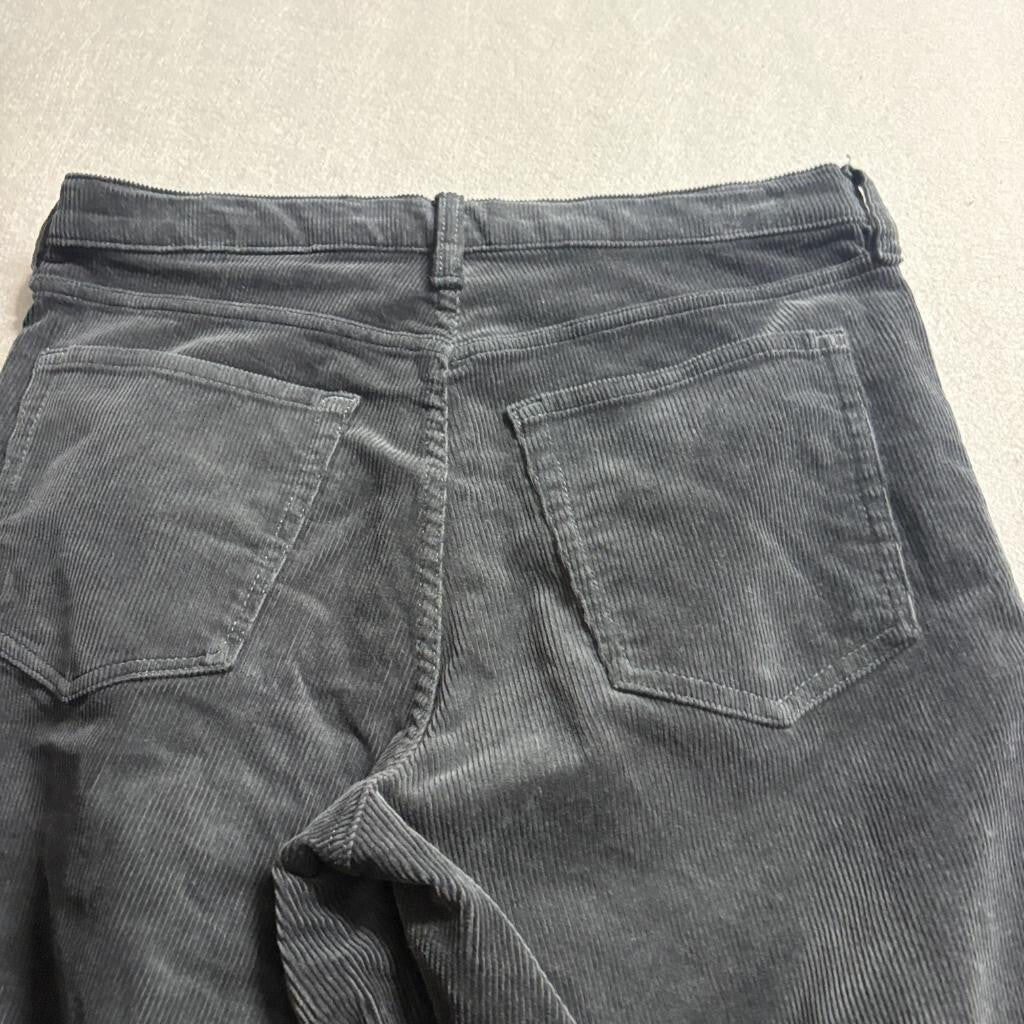 Banana Republic Corduroy Pants Womens 29 Charcoal Gray High Rise Straight Leg