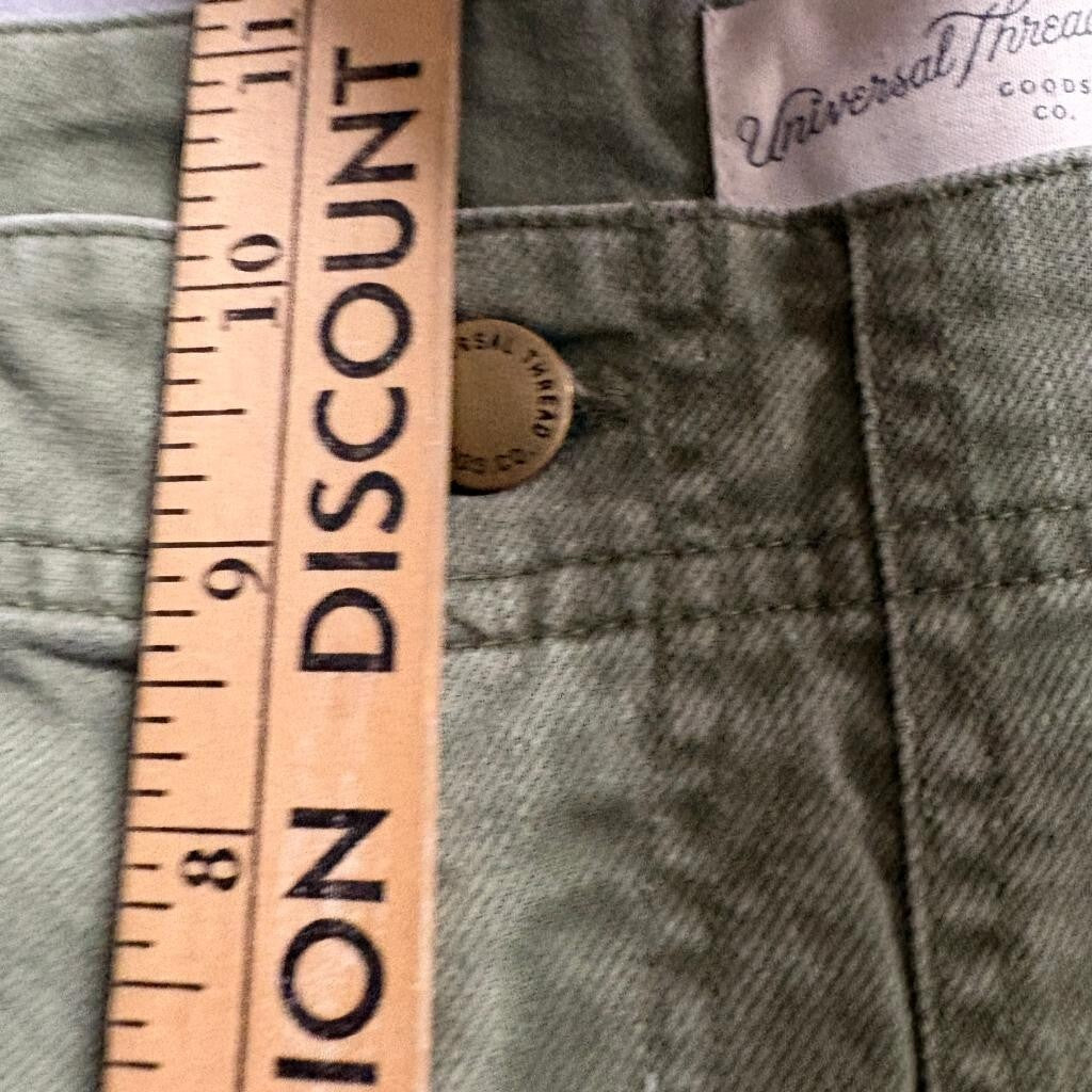 Universal Thread Wide Leg Utility Pants Womens Size 8 Green Cotton Lyocell Blend