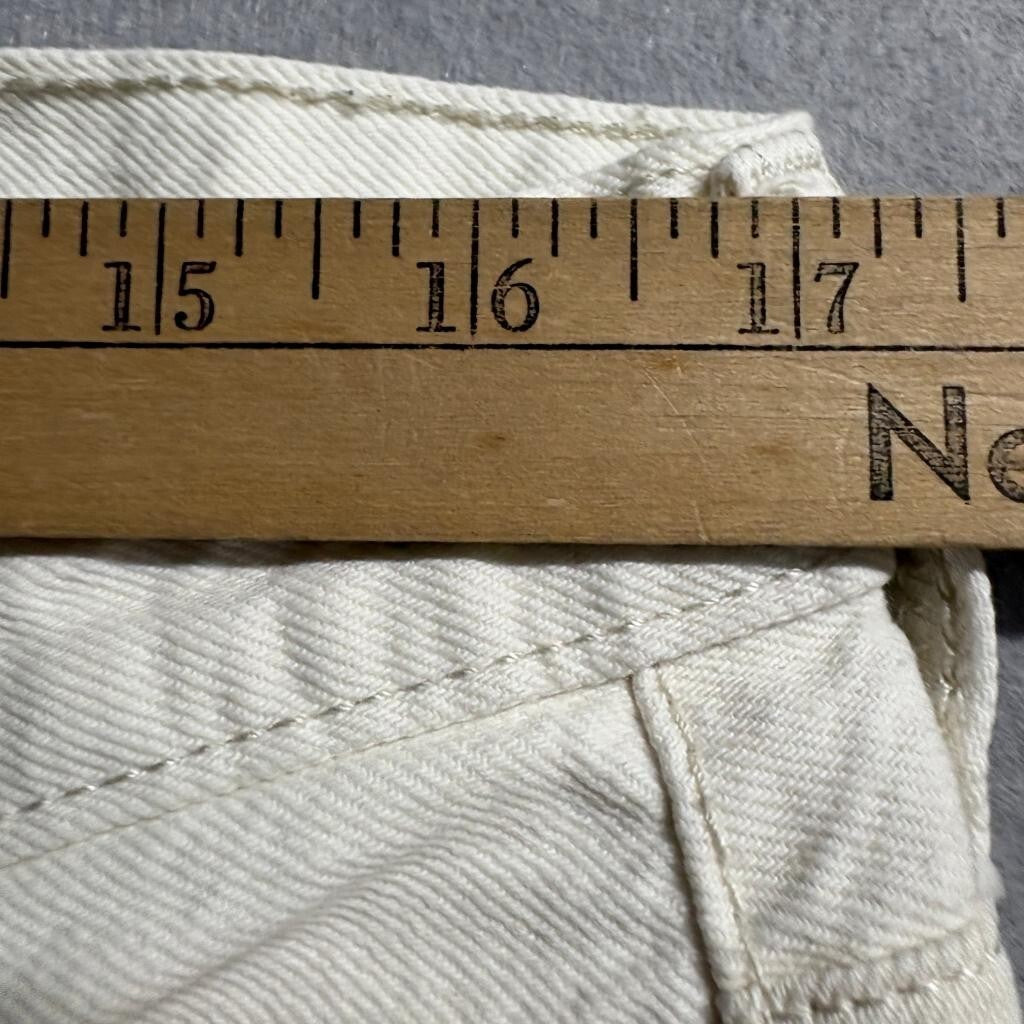 Aeropostale Straight Leg Jeans Mens 32x32 Off White Distressed Denim Pants