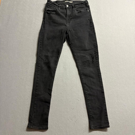 Levis 721 High Rise Skinny Jeans Womens Size 30 Black Denim Stretch Pants