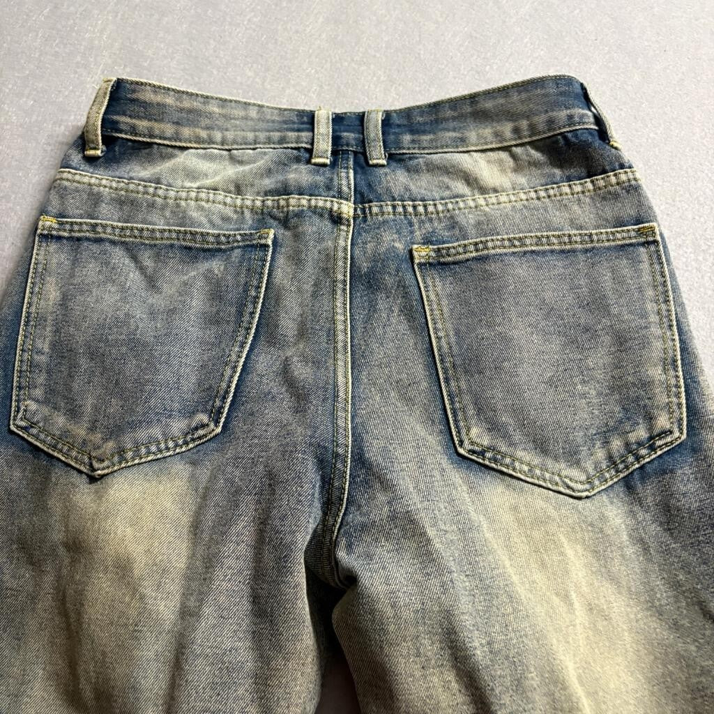 Unbranded Distressed Ripped Jeans Mens 28 Blue Acid Wash Denim Slim Tapered