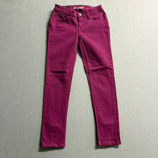 Levi's 535 Super Skinny Jeans Womens Size 25 Purple Magenta Stretch Denim Pants