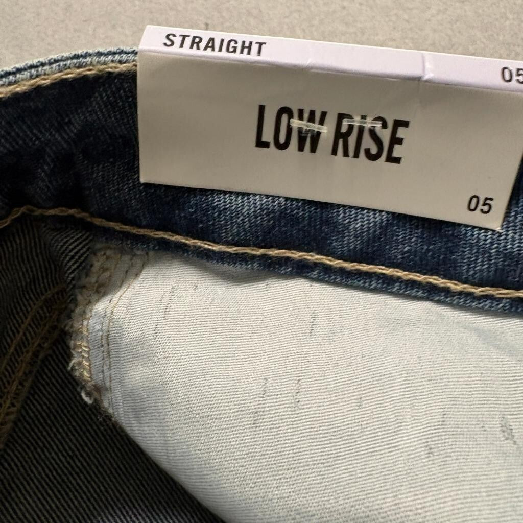 Refuge Denim Straight Leg Jeans Womens Size 5 Blue Low Rise Rigid Cotton
