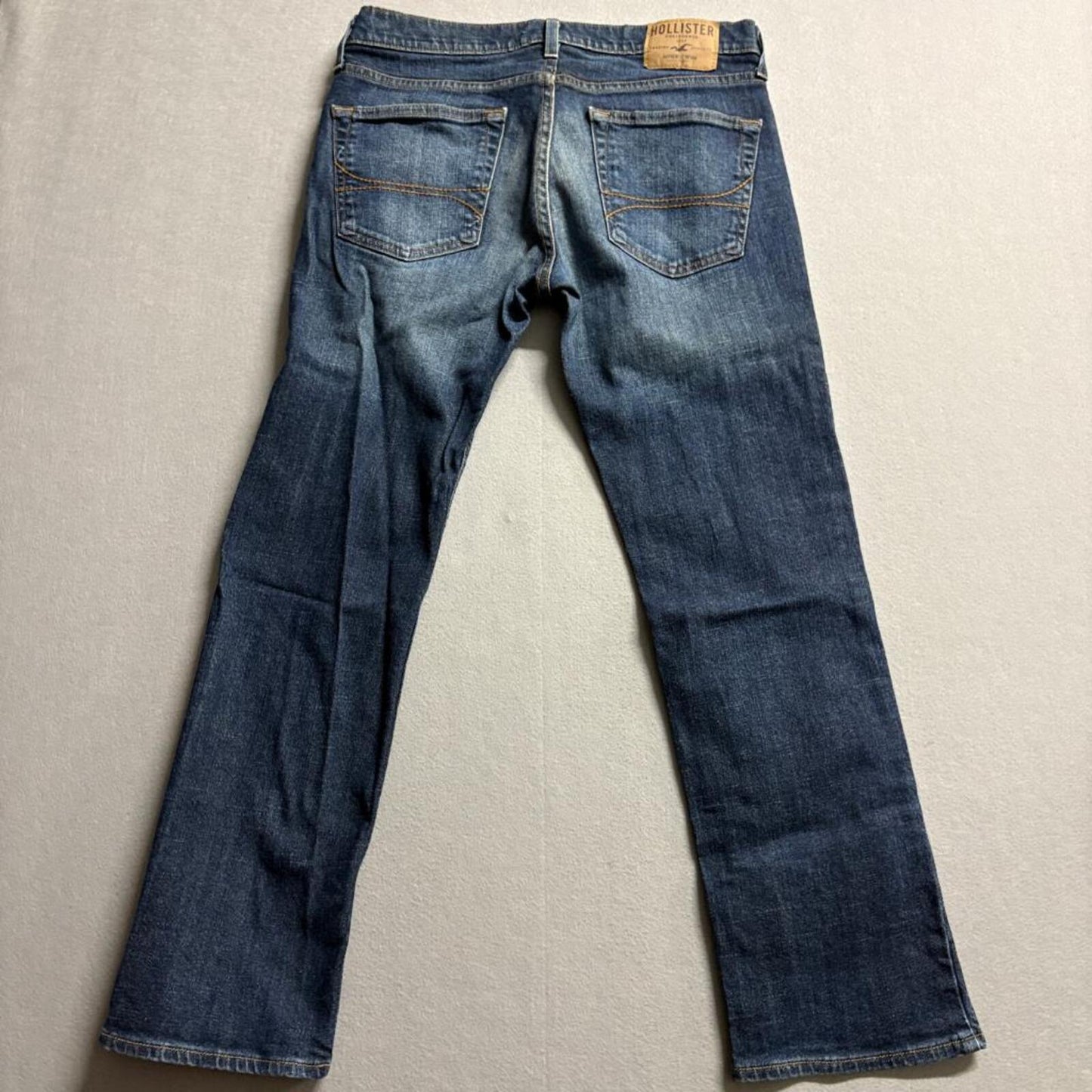 Hollister Slim Straight Jeans Mens 32x30 Dark Wash Blue Stretch Denim Pants