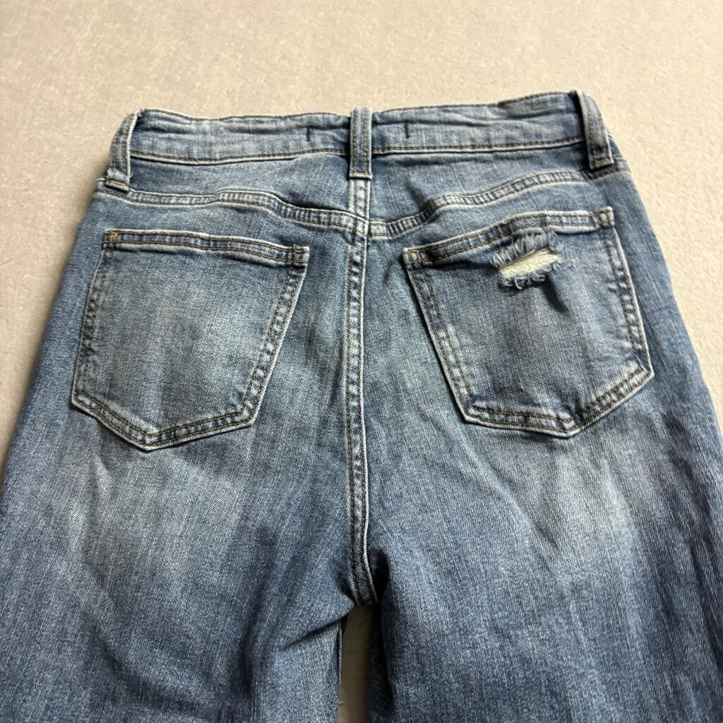 Willow & Root The Mom Jean Womens Size 25 Distressed High Rise Blue Denim Jeans