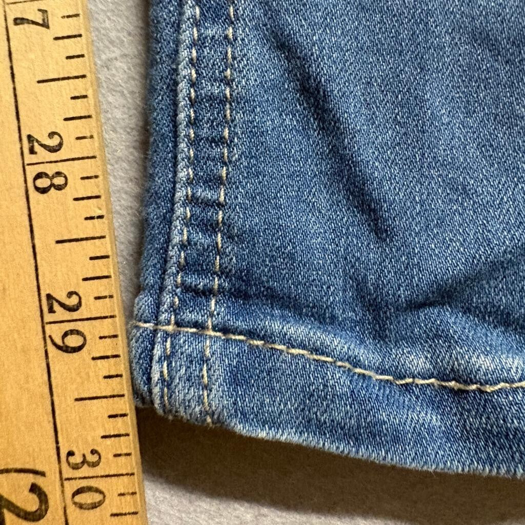 Indigo Rein Ankle Jeans Womens Size 11 Blue Distressed Novelty Patches Stretch