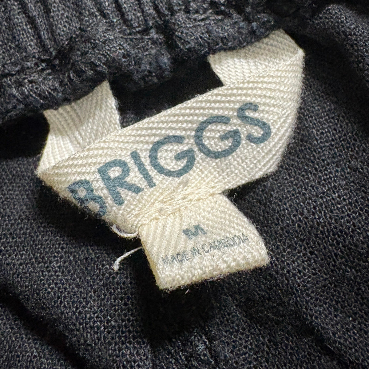 Briggs Womens Linen Blend Pants Medium Black Drawstring Elastic Waist Wide Leg