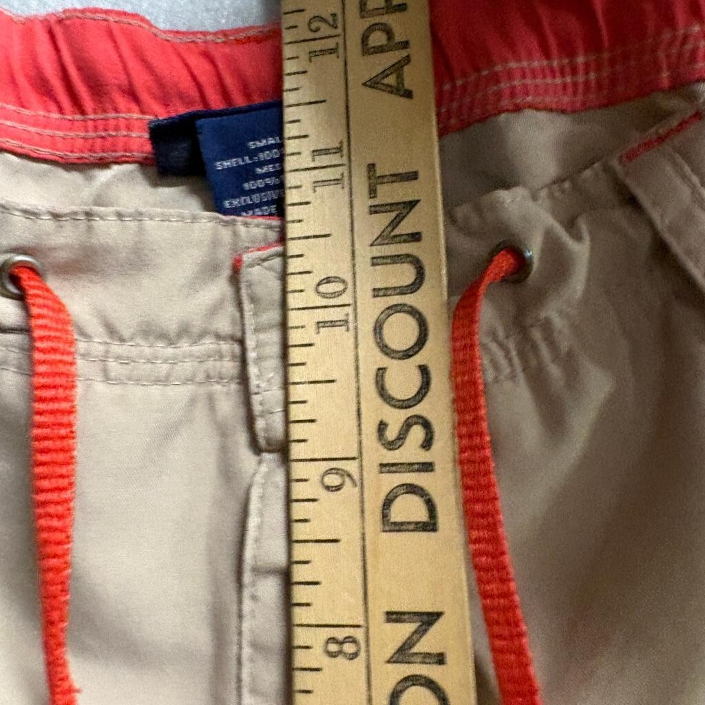 Catalina Mens Small Pueblo Khaki 3/4 Cargo Capri Board Shorts Drawstring