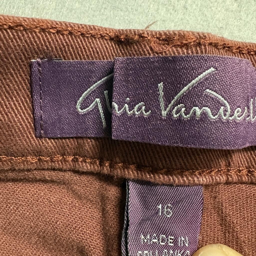 Gloria Vanderbilt Amanda Classic High Rise Tapered Jeans Womens 16 Tall Red Wine