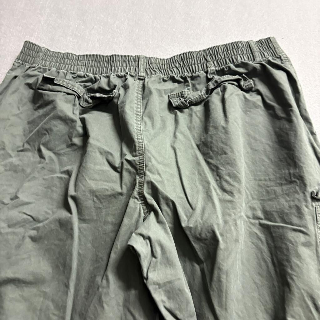 No Boundaries Cargo Pants Womens XXL 20 Green Cotton Wide Leg Utility Y2K