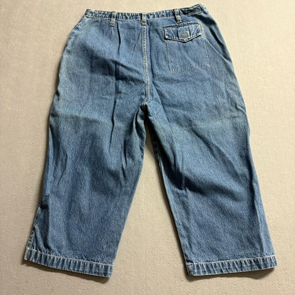 Cherokee Vintage Womens Blue Denim Crop Capri Jeans Size 12 High Rise 100%