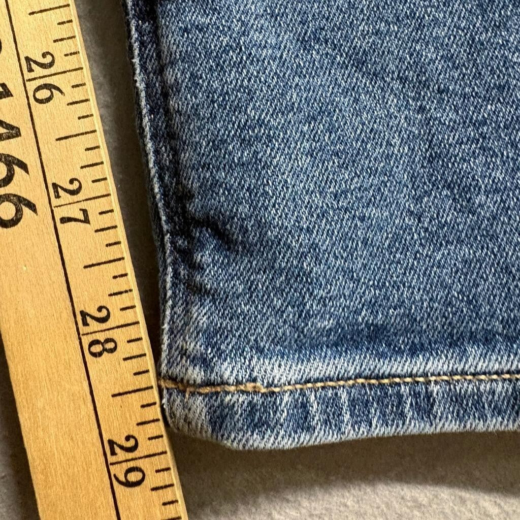 American Eagle Mom Jeans Womens Size 4 Long Blue Denim Stretch High Rise