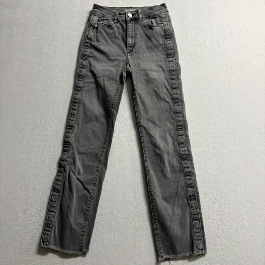 DL1961 Mara Ankle High Rise Straight Denim Jeans Womens Size 24 Charcoal Black