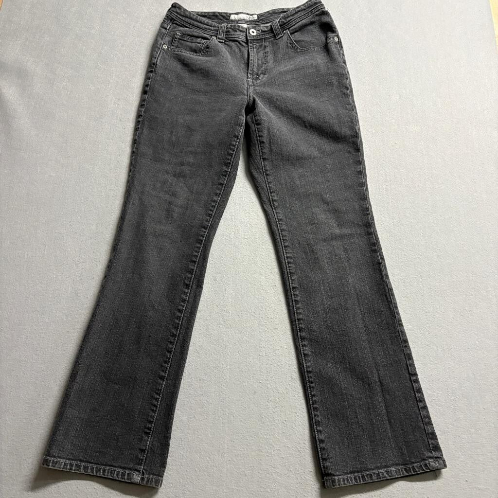 Chico's Platinum Denim Jeans Womens Size 0 Regular Gray Bootcut Stretch