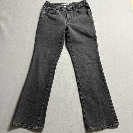 Chico's Platinum Denim Jeans Womens Size 0 Regular Gray Bootcut Stretch