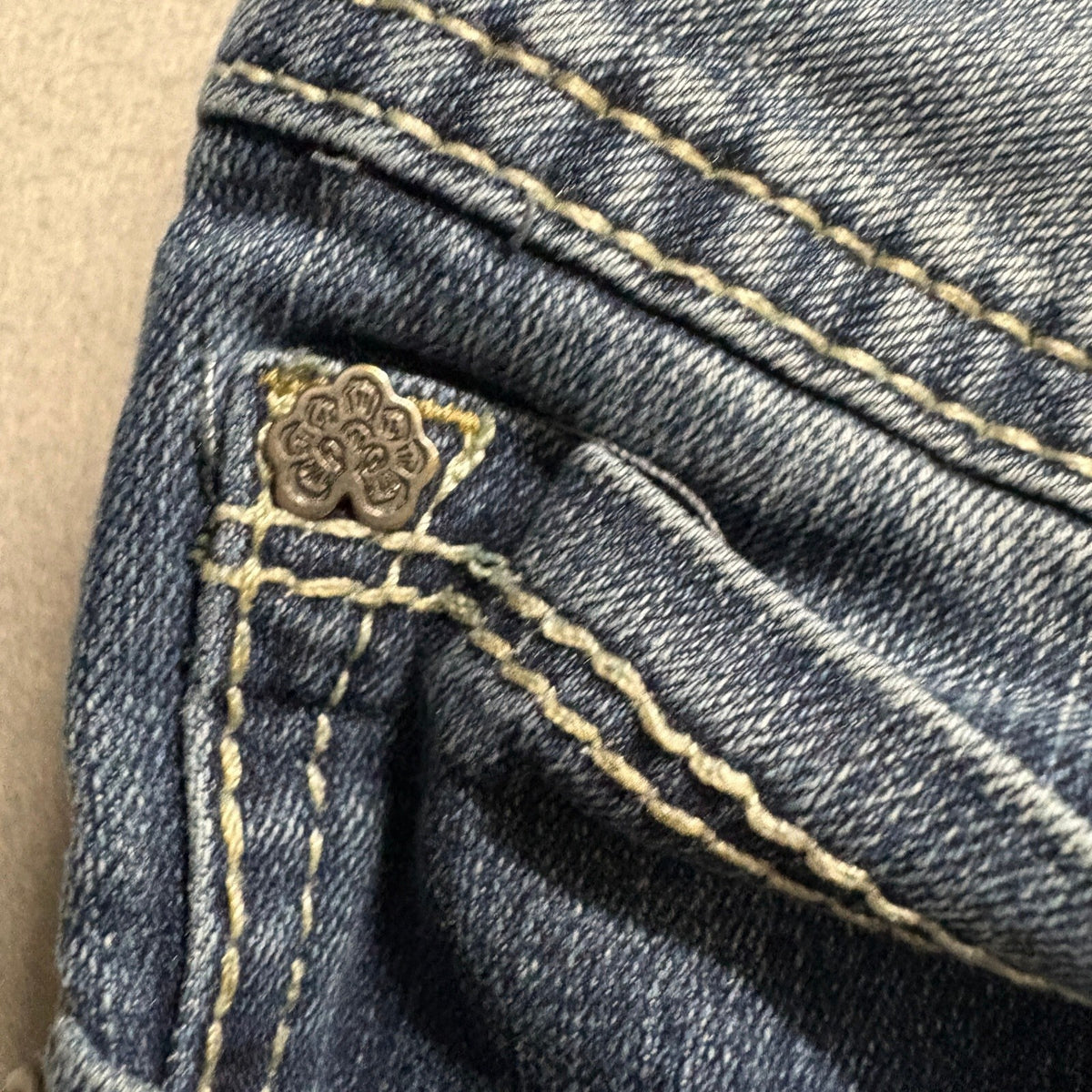 WallFlower Womens Jeans Size 5 Blue Stretch Flare Bootcut Double Button