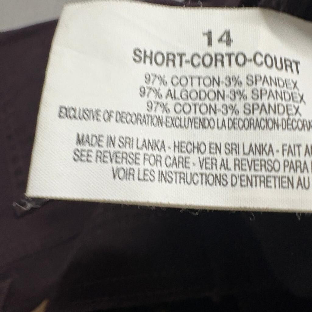 Gloria Vanderbilt Amanda Classic Tapered Pants Womens 14 Short Brown Stretch