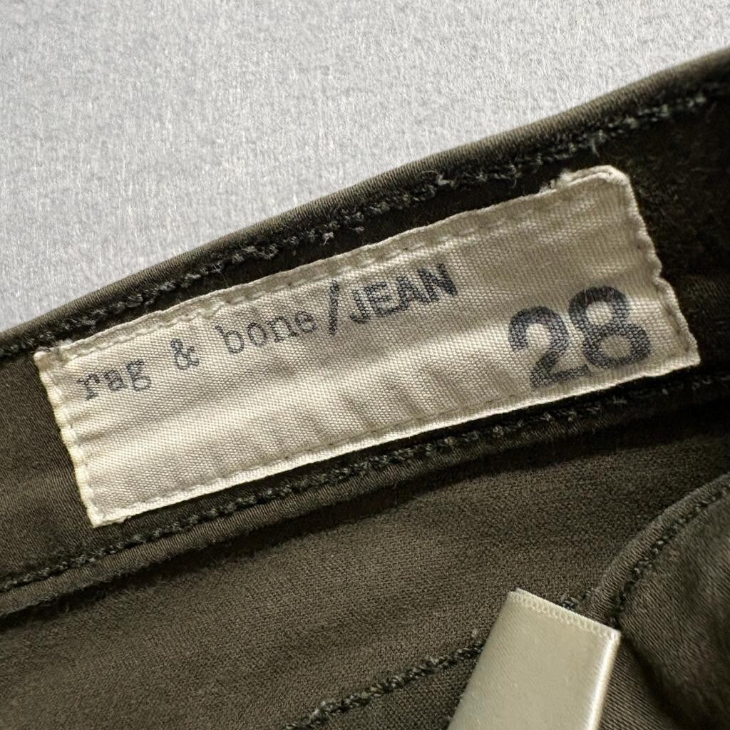 Rag & Bone Jean Legging Army Sateen Olive Green Skinny Jeans Womens Size 28