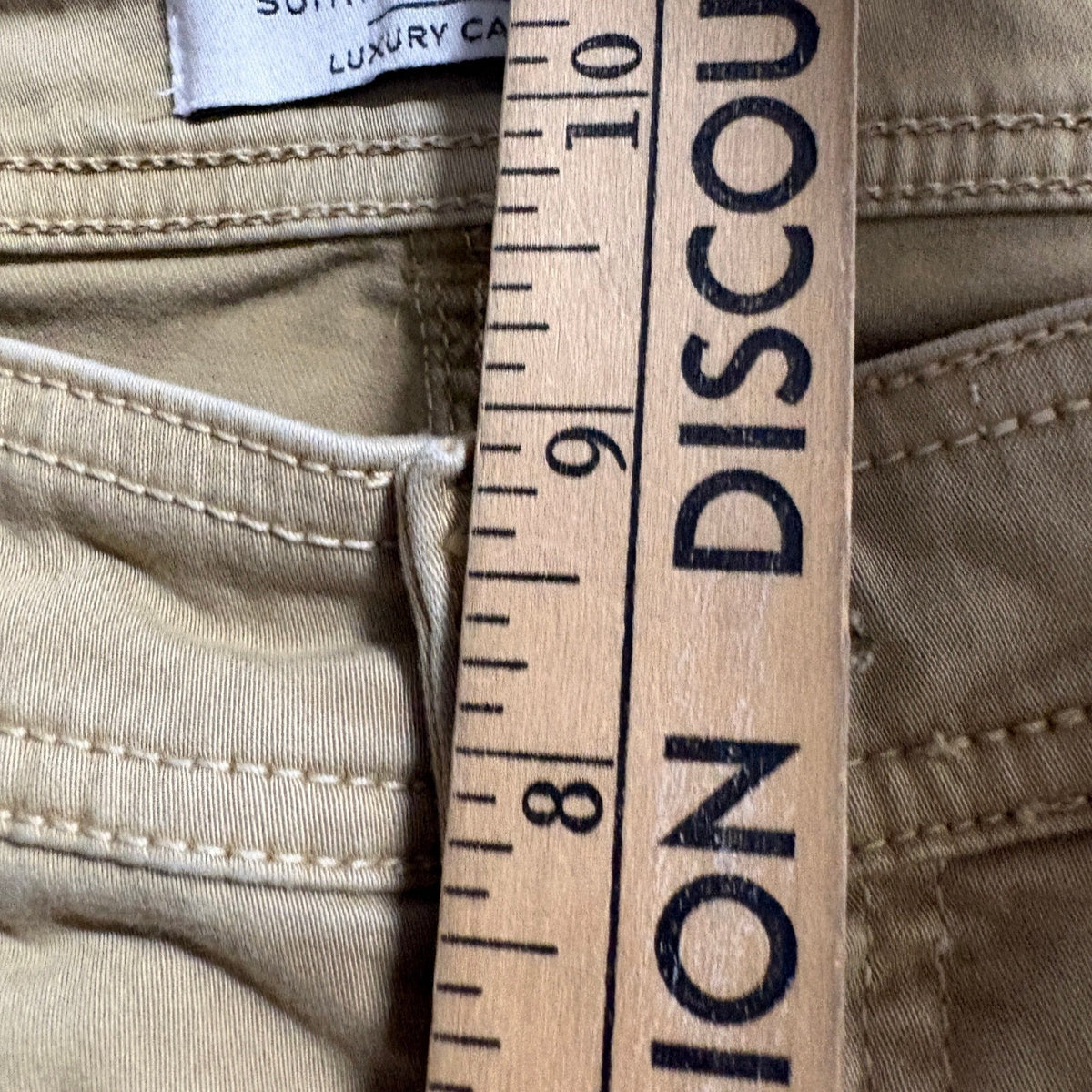 Summum Woman Cargo Pants Size EU 42 US 10 Tan Khaki Raw Hem Stretch Utility