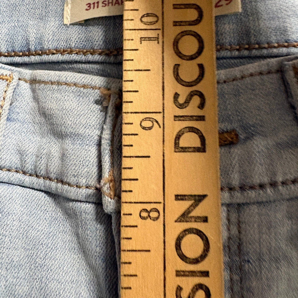 Levis 311 Shaping Skinny Jeans Womens W29 Light Wash Raw Cut Hem Stretch Blue