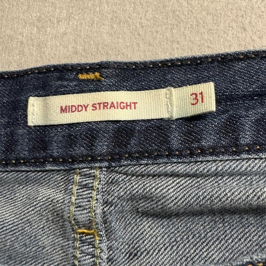 Levis Middy Straight Jeans Mens 31x30 Blue Denim Medium Wash Pants