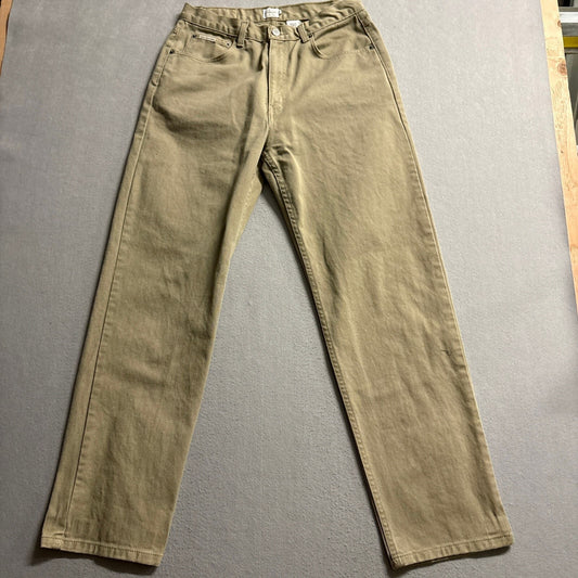 Calvin Klein Jeans Mens 33x32 Easy Fit Khaki Tan Denim Pants Cotton Vintage