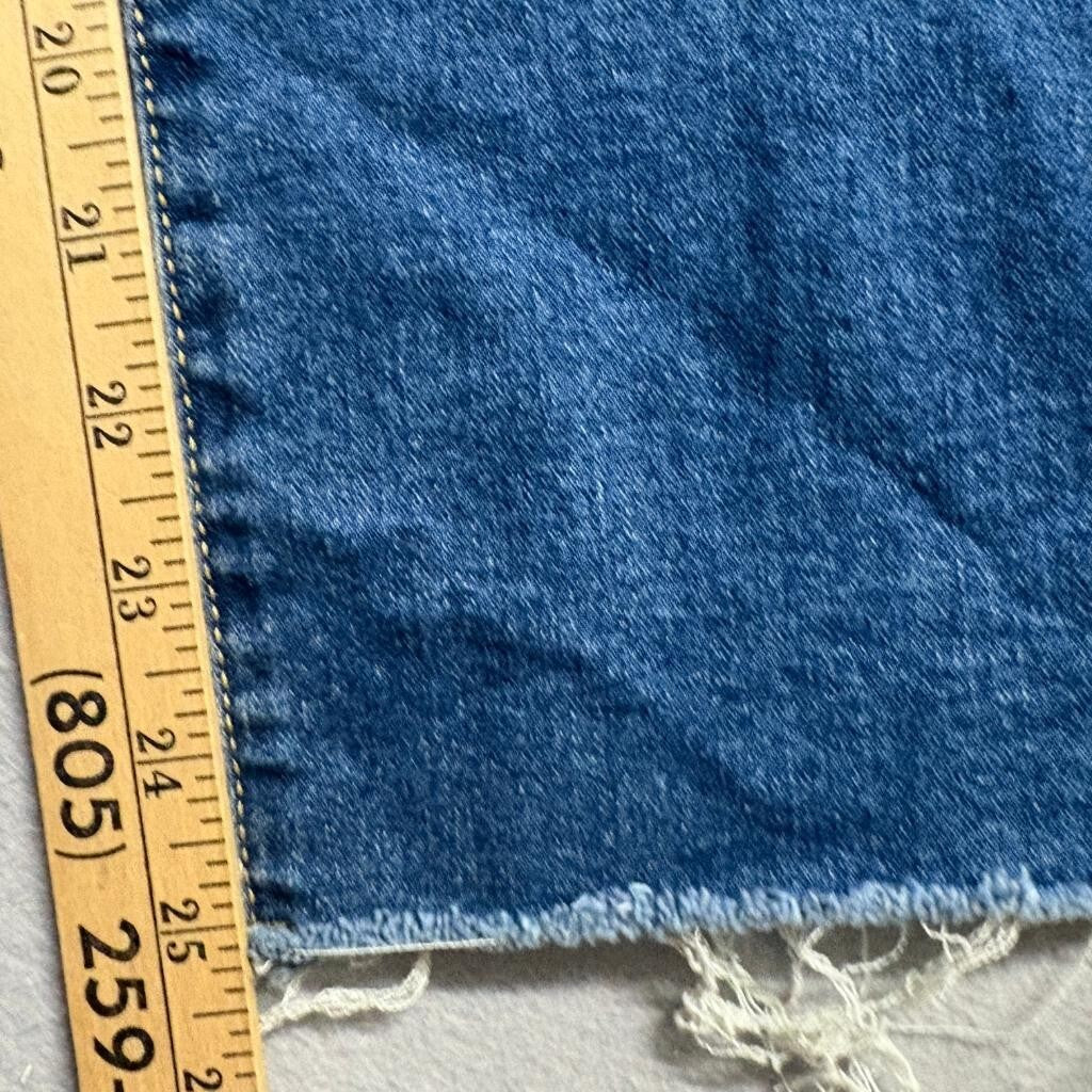 Allimy Wide Leg Crop Jeans Womens Size 16 Blue Denim Raw Hem Stretch High Rise