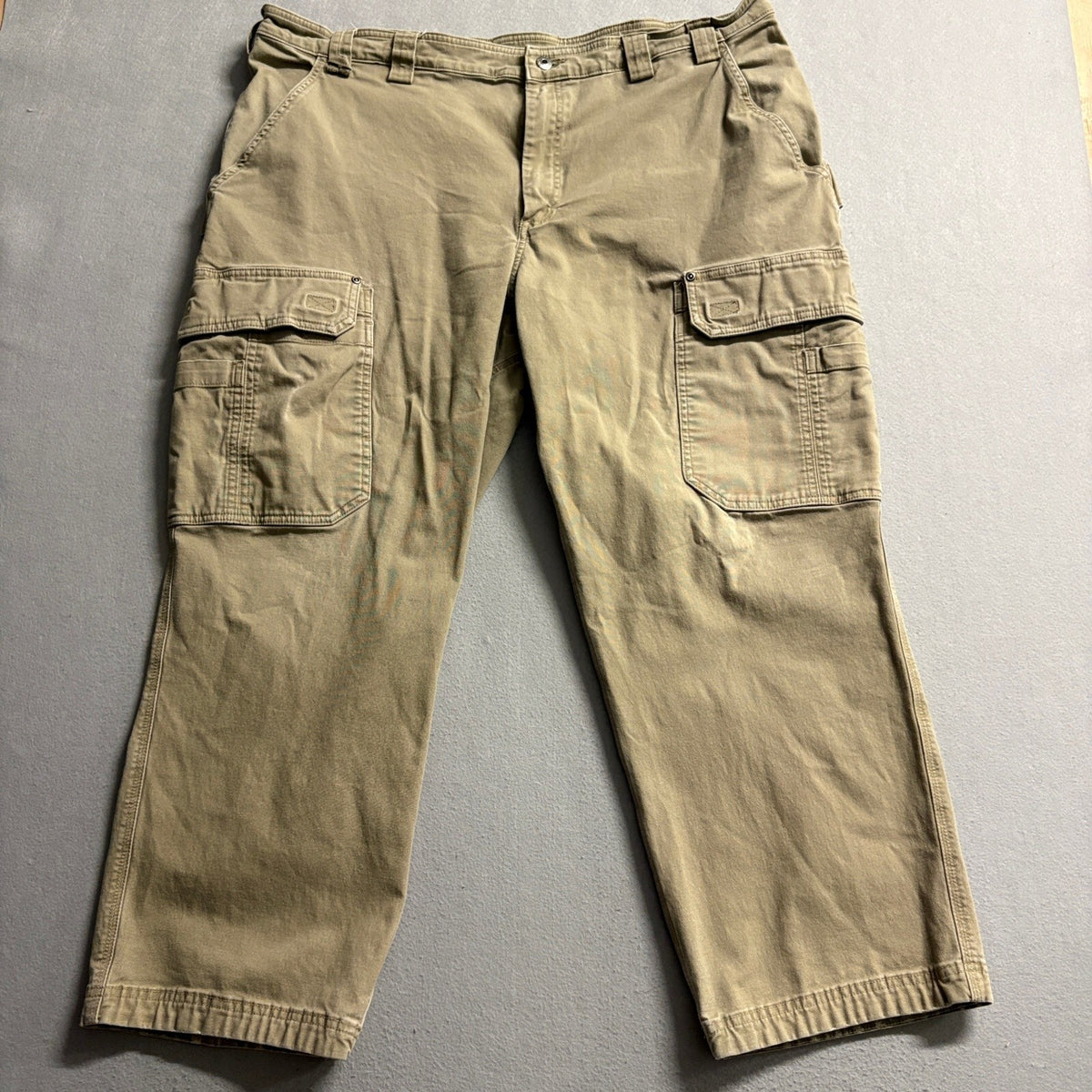 Duluth Trading Co Flex Fire Hose Cargo Pants Mens 42x27 Brown Canvas Workwear