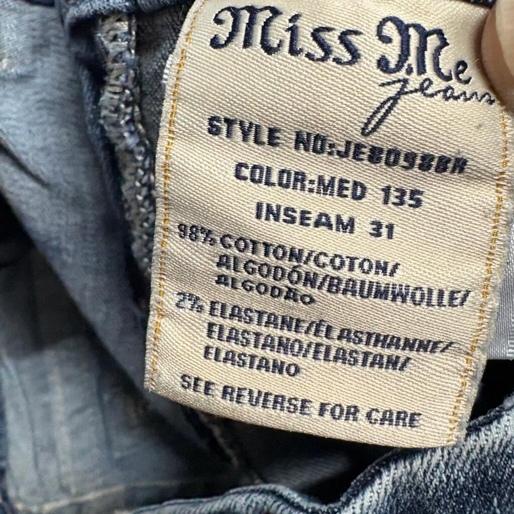 Miss Me Signature Bootcut Jeans Womens 29 Medium Wash Embroidered Flap Pocket