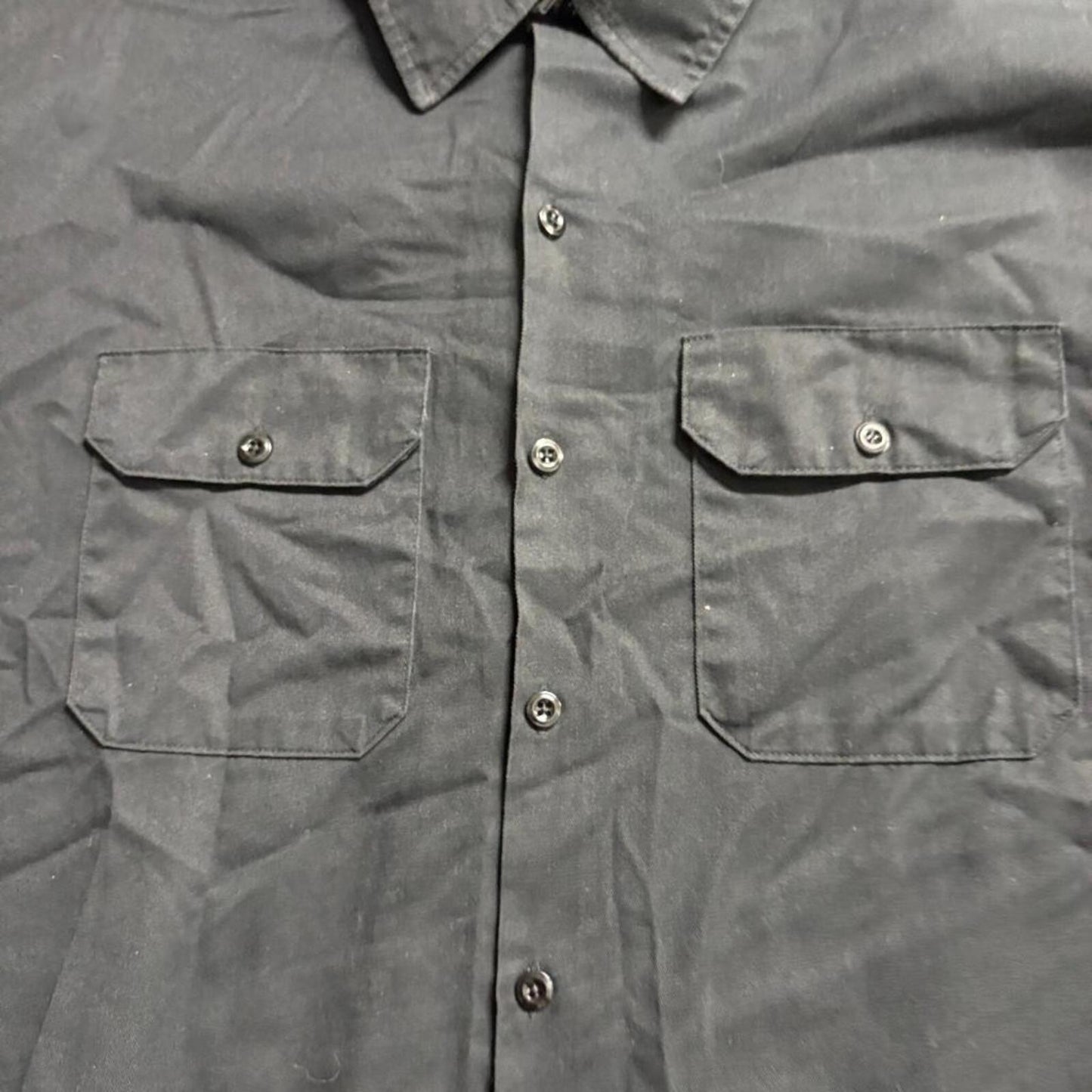Dickies Work Shirt Mens 4XL Black Short Sleeve Button Up Two Pocket Twill