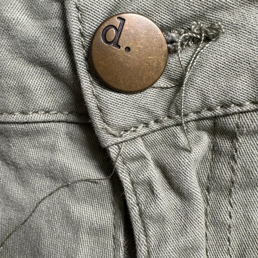 d.jeans Womens Cargo Pants Size 16 Green Cotton Blend Utility Pockets Mid Rise