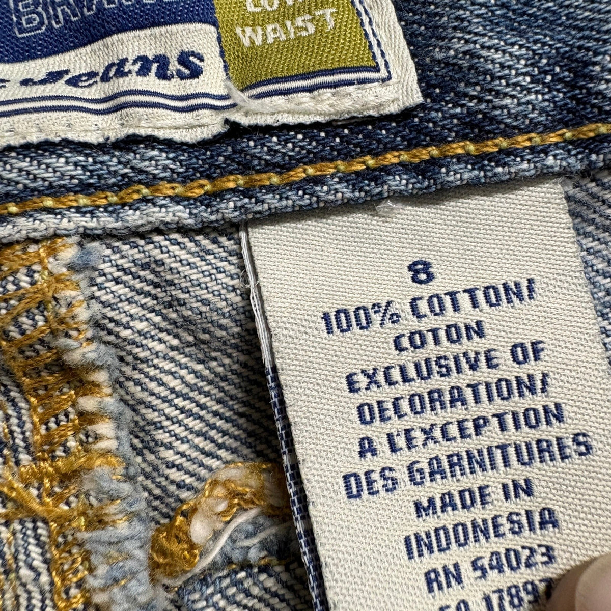 Old Navy Blue Jeans Womens Size 8 Capri Cuffed Crop Denim Low Waist Y2K Blue