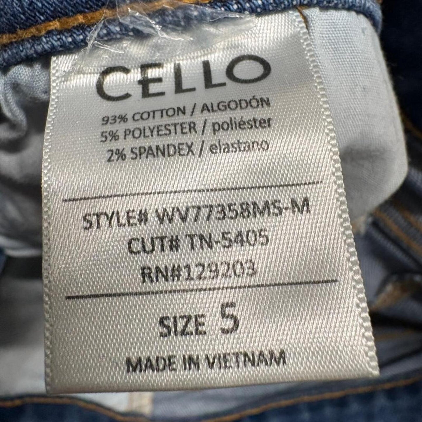 Cello Jeans Womens Size 5 Blue High Rise Mom Tapered Leg Distressed Denim