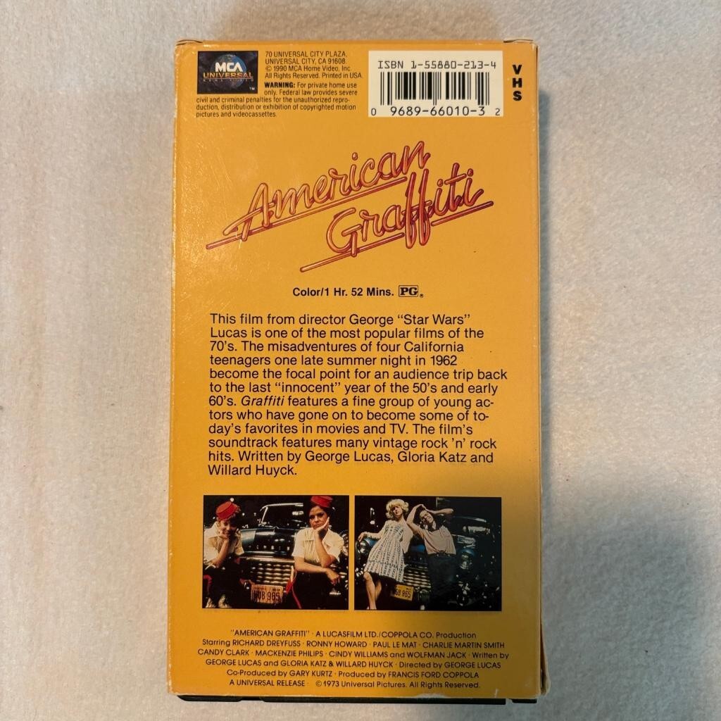 American Graffiti VHS MCA Universal Home Video George Lucas 1990 Release