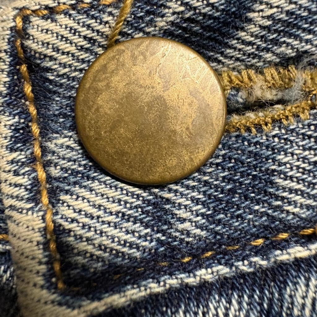 A.P. Studio Womens Jeans Size 1 Blue Denim Raw Frayed Hem Straight Leg Korea