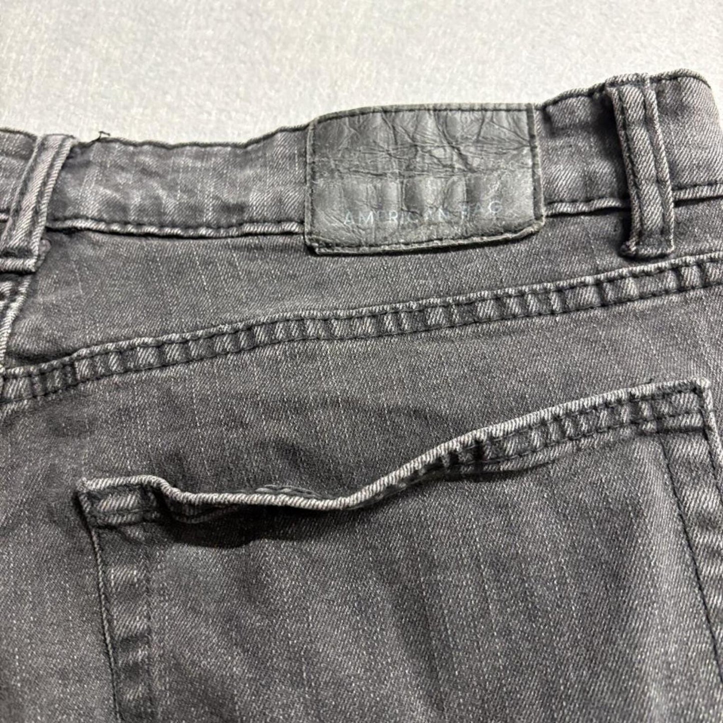 American Rag Jeans Mens 34x32 Gray Comfort Stretch Denim Slim Straight Pants