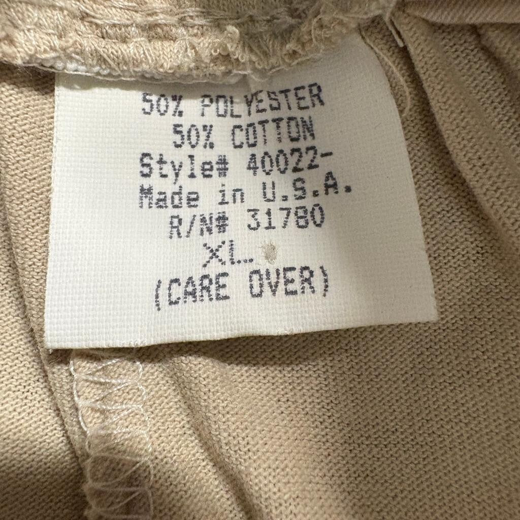 John Matthew Vintage Mens XL Beige Cotton Blend Knit Lounge Shorts Made in USA