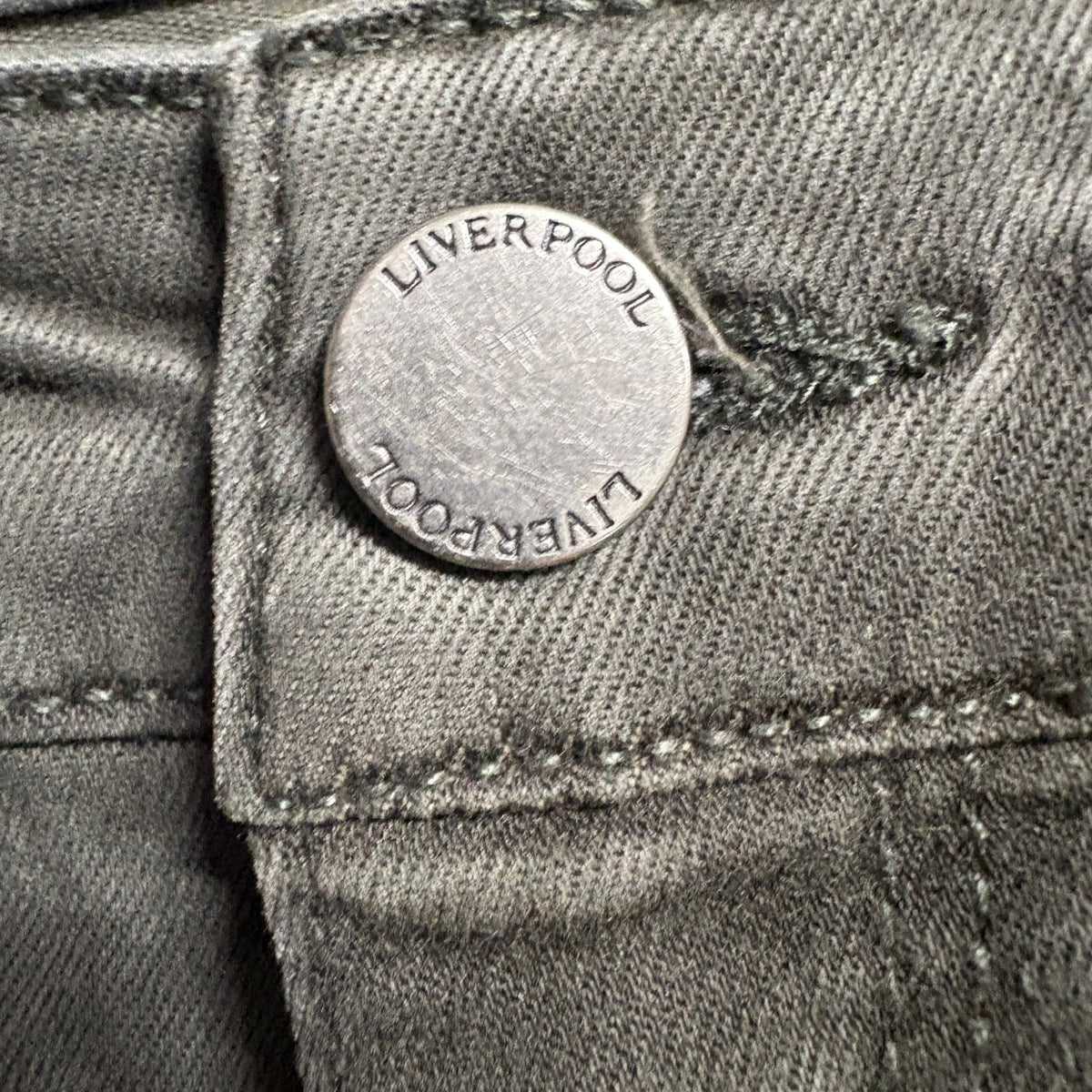 Liverpool Los Angeles The Ankle Skinny Jeans Womens 4P Olive Green Stretch Denim