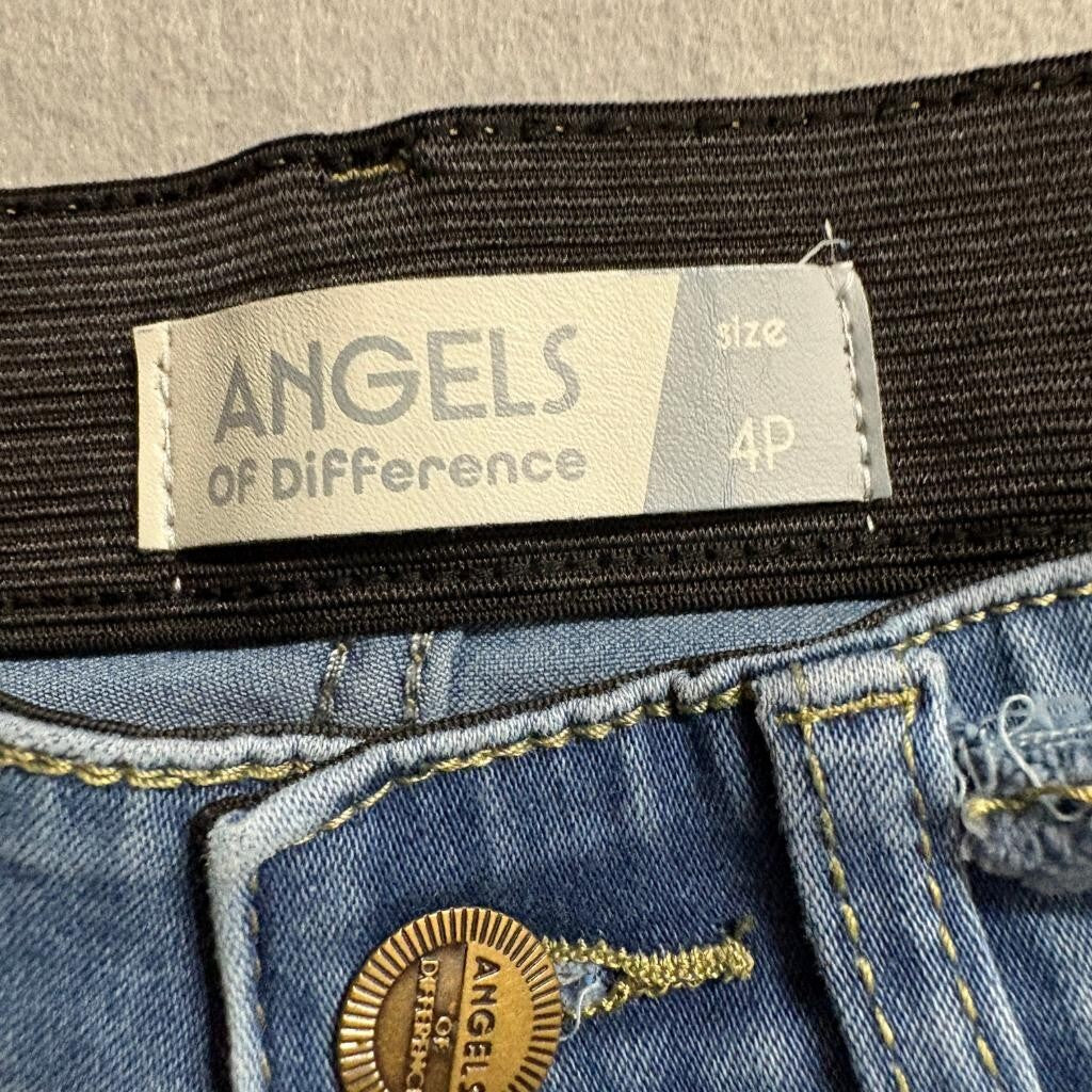 Angels of Difference Jeans Womens 4P Blue Denim Comfort Waist Ankle Crop Stretch