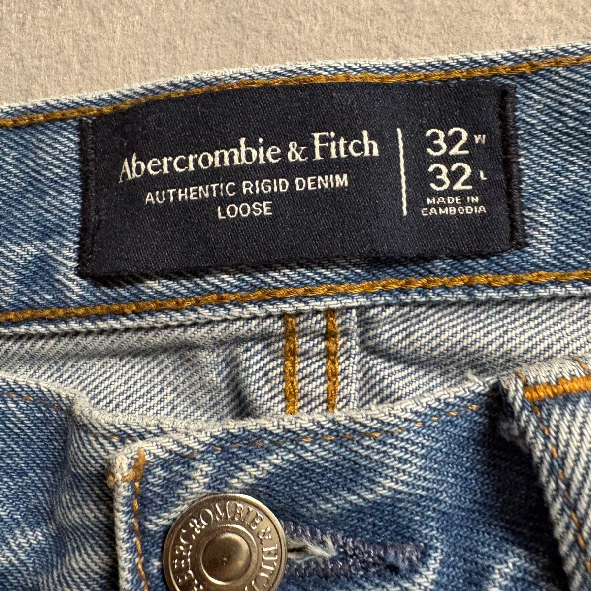 Abercrombie & Fitch Authentic Rigid Denim Loose Jeans Mens 32x32 Blue Cotton
