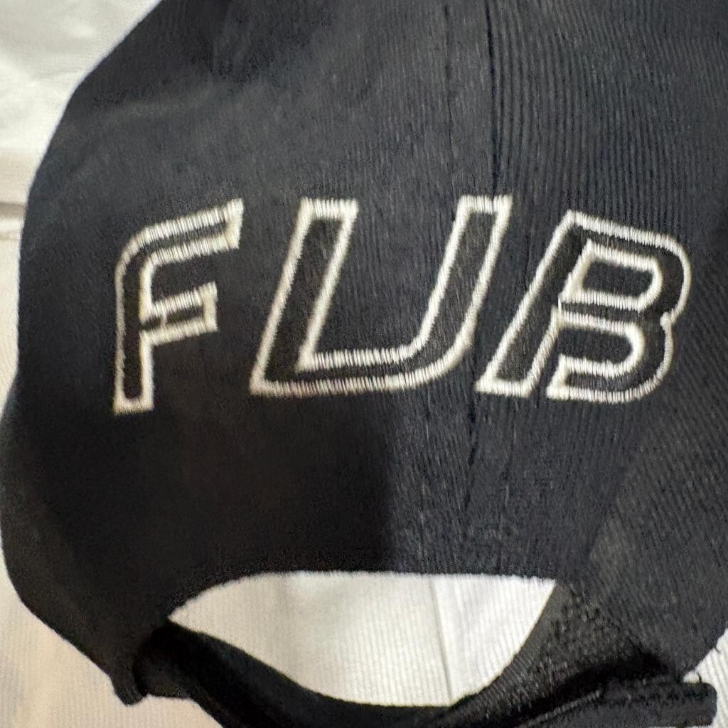 Vintage FUBU The Collection Baseball Jersey Shorts Hat 3 Piece Set Mens XL White