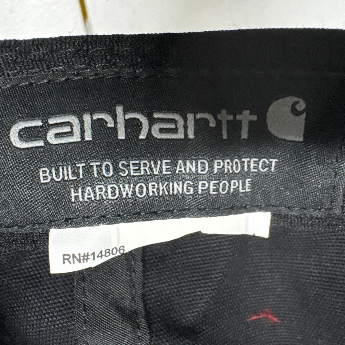Carhartt Mens Black Cotton Canvas Leather Logo Patch Adjustable Baseball Cap Hat - Photo 6
