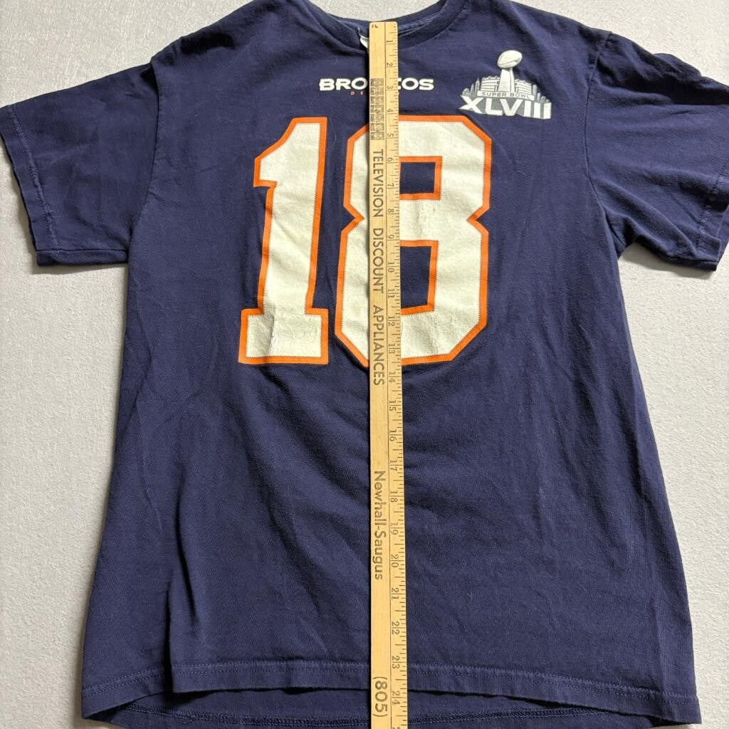Peyton Manning Denver Broncos Super Bowl XLVIII Delta T-Shirt Mens Medium Navy