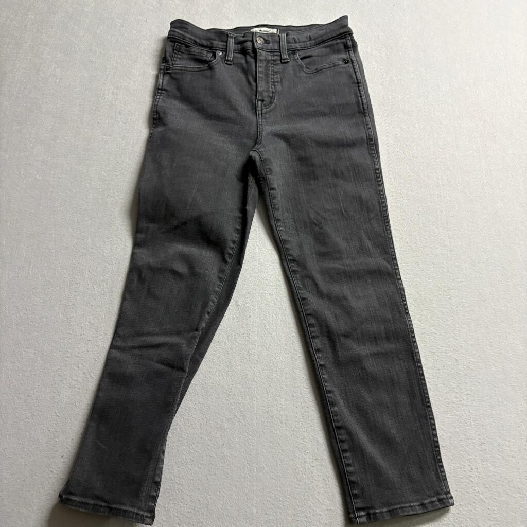 Madewell Stovepipe Jeans Womens 28P Gray High Rise Crop Stretch Denim