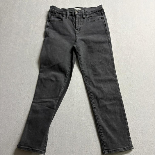 Madewell Stovepipe Jeans Womens 28P Gray High Rise Crop Stretch Denim